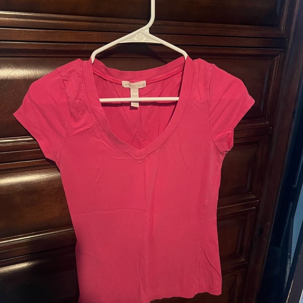 Pink V-Neck Women's Top